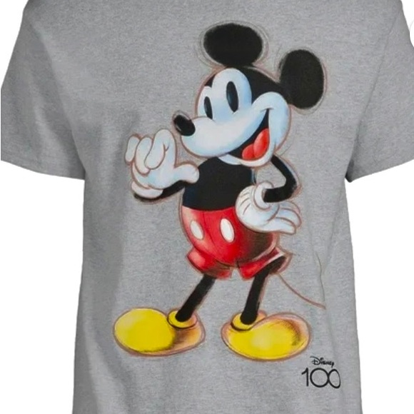 Disney Mickey Mouse Gray and Red T-Shirt - Picture 1 of 4